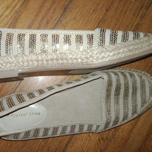 Canvas Gold Sequin Convington Flat Shoes